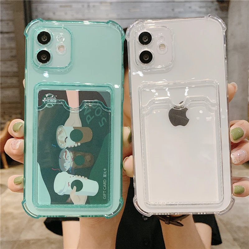 Transparent Phone Case Solid Color For iPhone 11 12 Pro Max Soft Card TPU Candy Color Phone Case For iPhone X XR Xs Max 7 8 Plus phone cases for iphone 11 Pro Max 