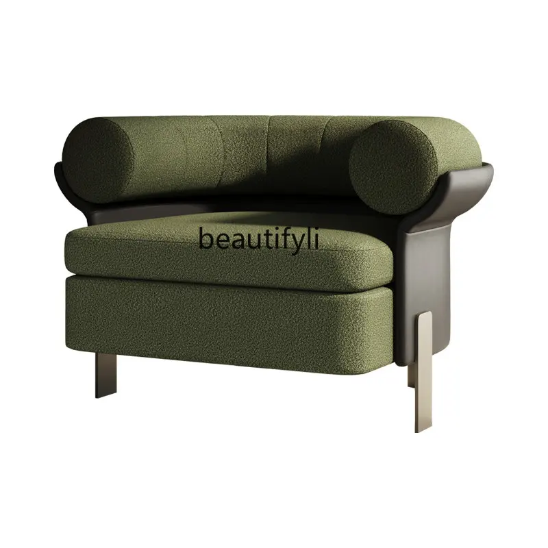 

zqArt Furniture Couch Single Minimalist Lambswool Living Room Home Negotiation Leisure Chair