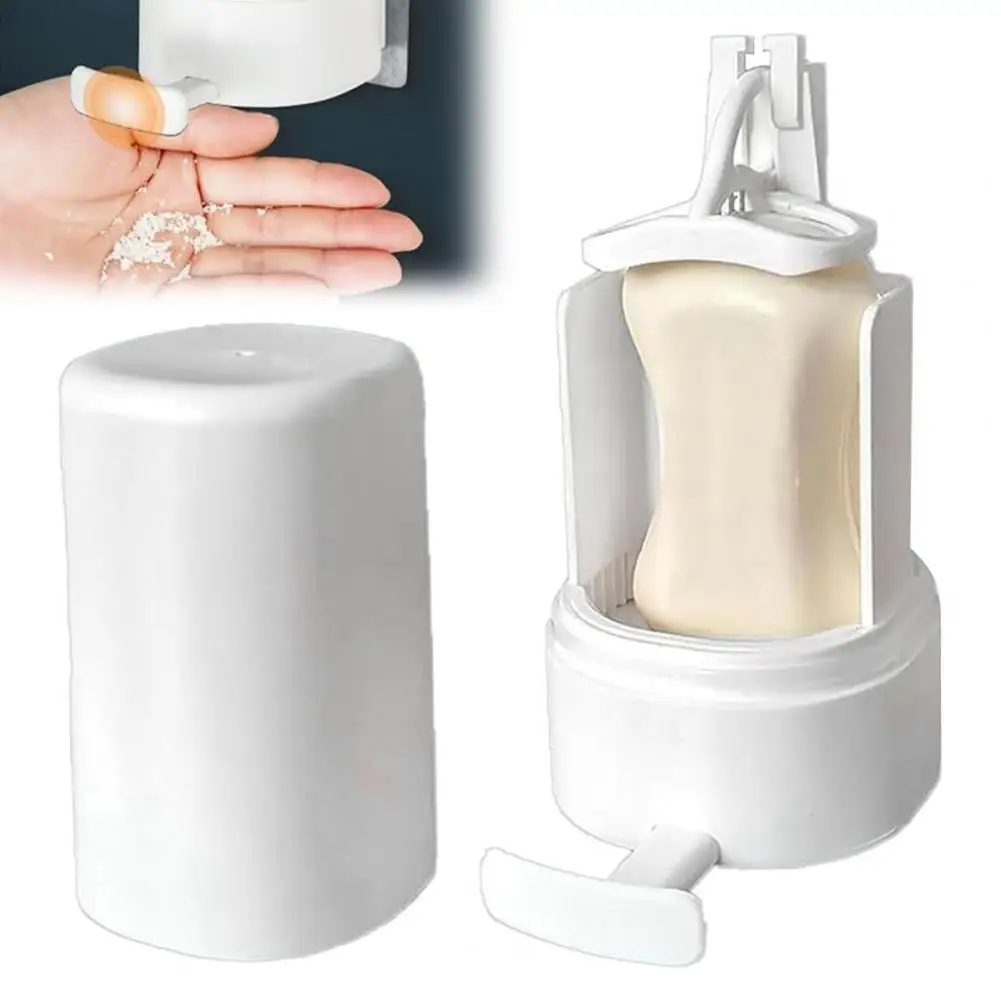 15*10cm Wall-Mounted Soap Grinder With 3 Adjustable Levels Dual Desiccant Compartments Soap Dispenser Bottle Bathroom Accessory