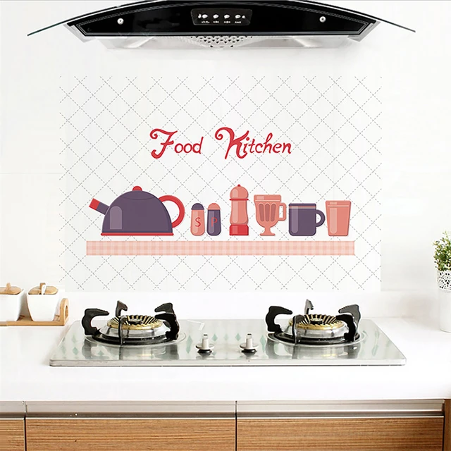 Oil Proof Wall Stickers Wallpaper Kitchen Backsplash Wall Protector Tools  Waterproof Heat Resistant Self-Adhesive Sticker