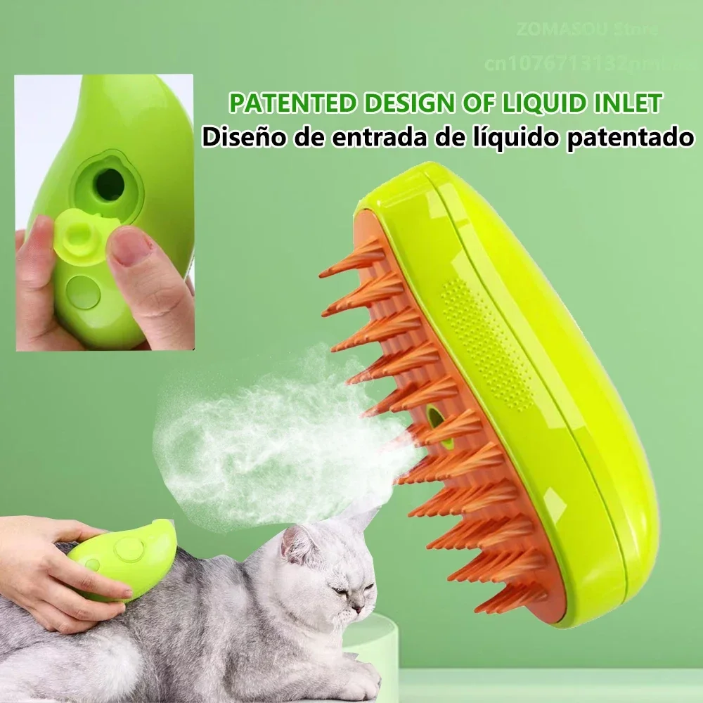1-2Pcs 3 in 1 Cat Steam Brush Steamy Dog Brush Electric Spray Cat Hair Brushes for Massage Pet Grooming Comb Hair Removal Combs 2