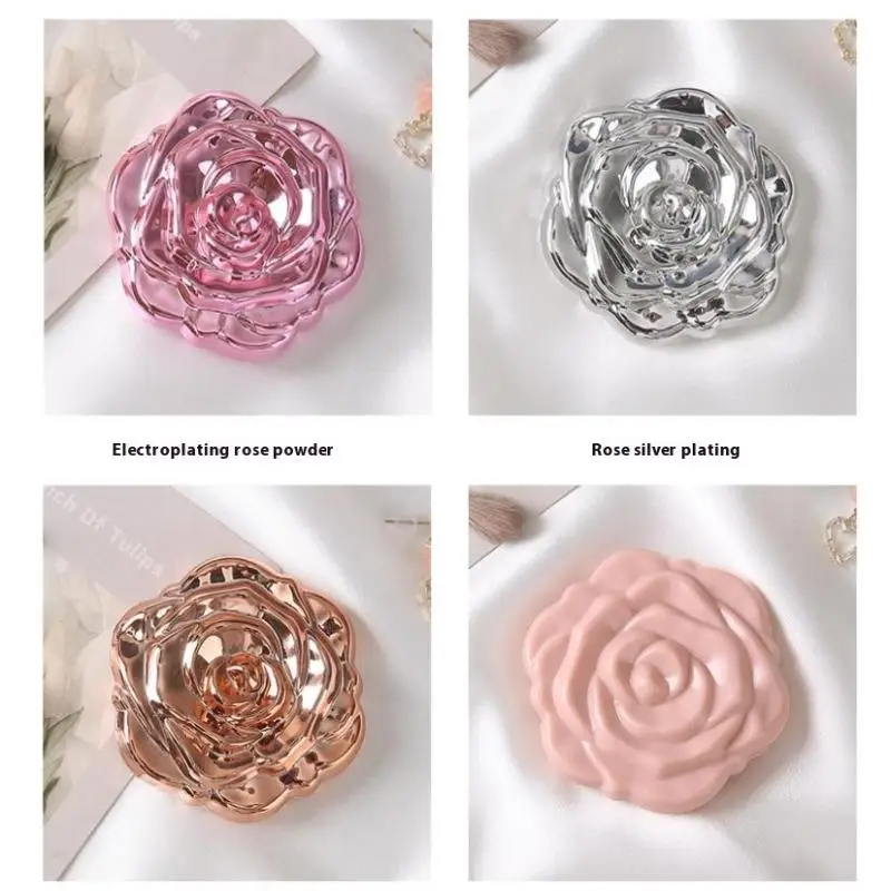 1PCS 휴대용 미니 거울 레트로 장미 꽃 작은 주머니 화장 거울 양면 손 거울 소형 화장품 미용 도구