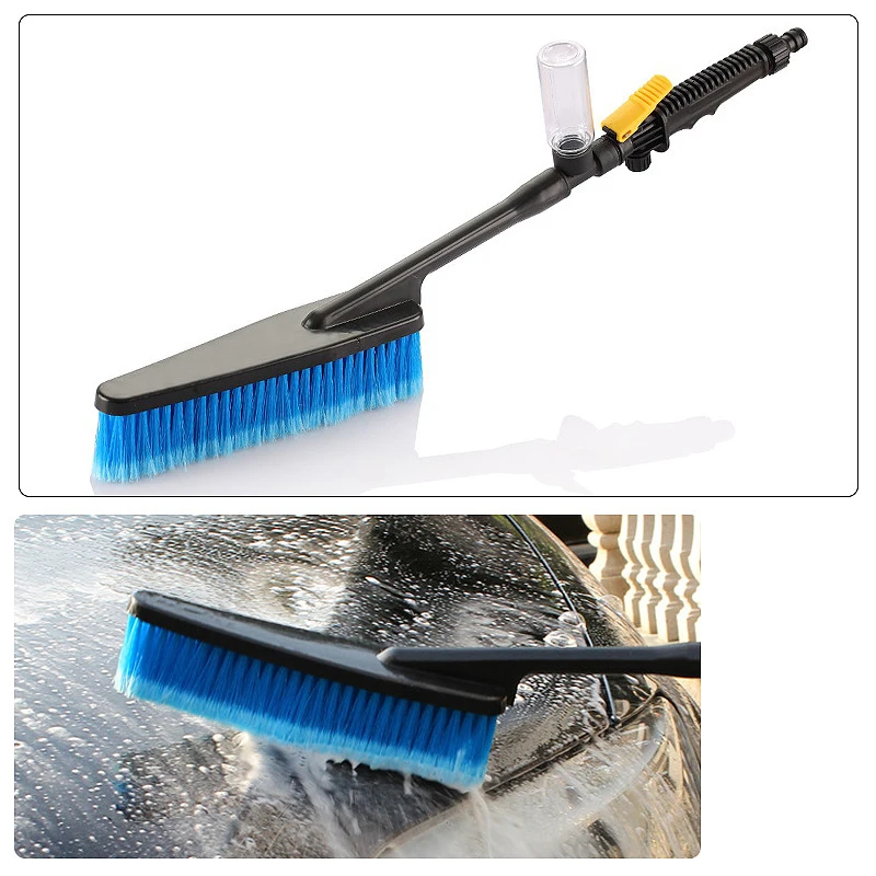 Car Wash Brush Water Brush Open Velvet Soft Long Handle Water Spray Tire Wheel