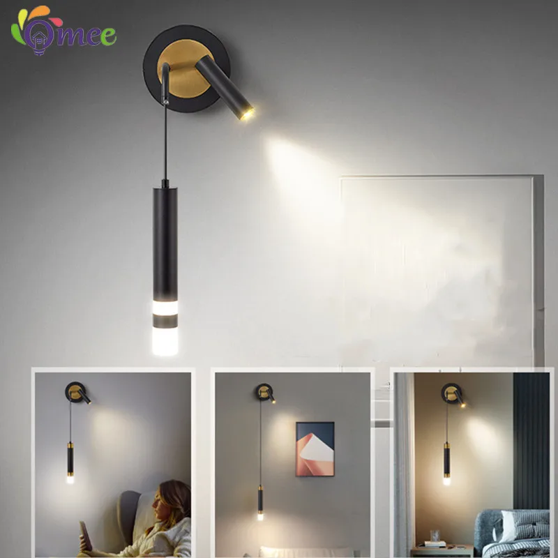 Bedroom Bedside Wall Lamp Modern Minimalist luxury Creative Spotlight For Home Led Living Room Light Background Decor Wall Light