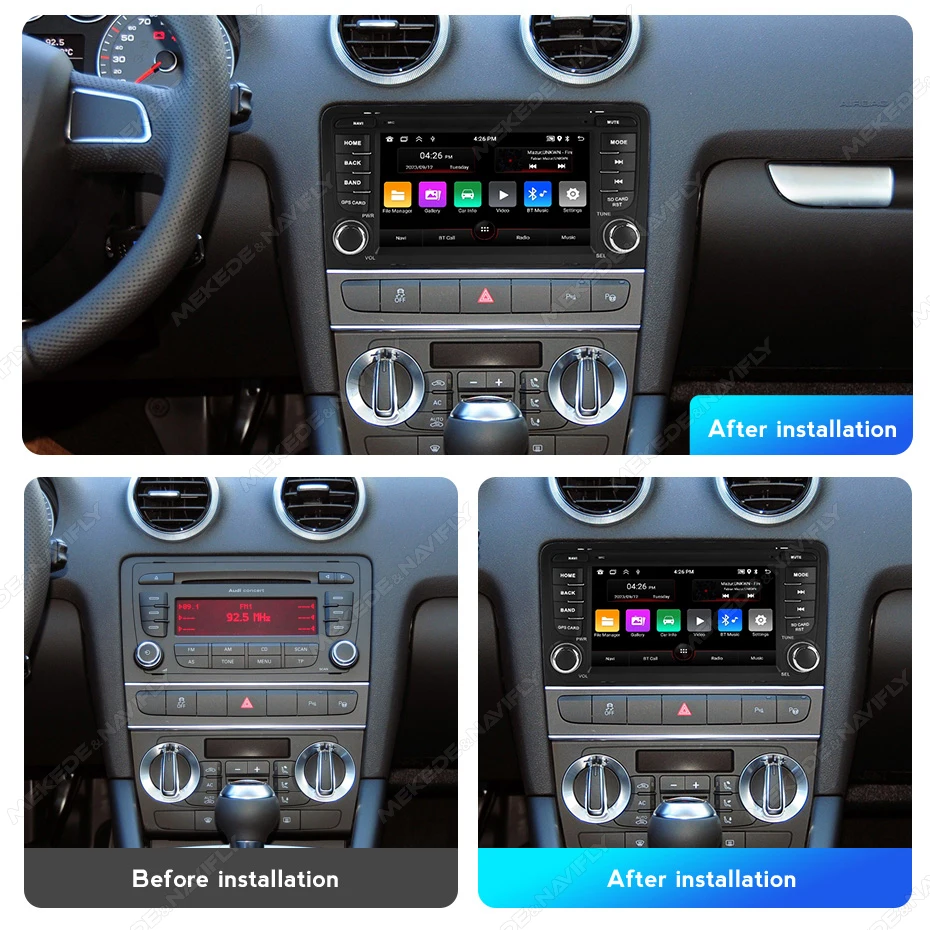 무선 CarPlay 안드로이드 자동 자동차 라디오 아우디 A3 8P 2003-2013 멀티미디어 비디오 스테레오 GPS 네비게이션 1din 헤드 유닛 Autoradio