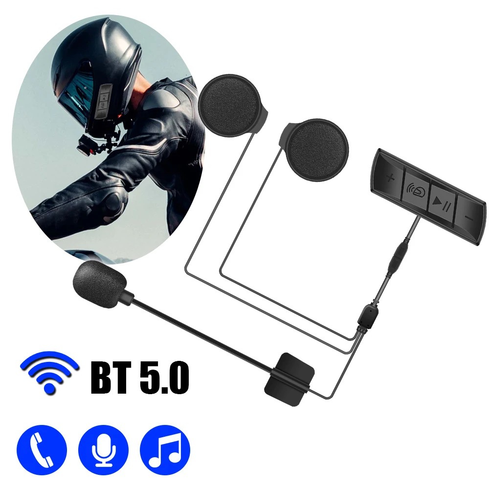 

M7 Motorcycle Helmet Headset FM Music Player Speaker BT 5.0 Wireless Communication Interphone Stereo Anti-interference