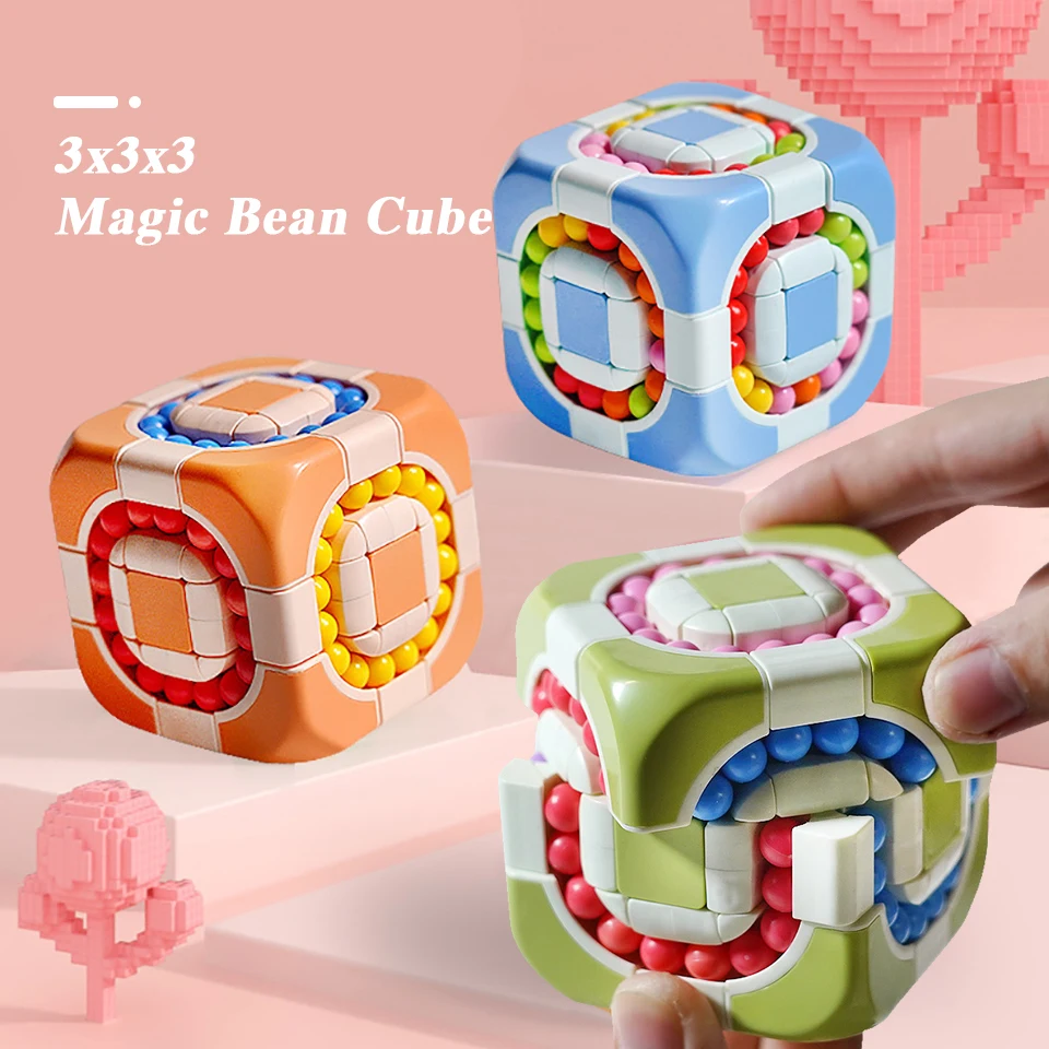 Cubo De Frijoles Mágicos Giratorio | Puzzle 3D De Habilidad Y Paciencia | Juguete Sensorial Anti-estrés Para Niños Y Adultos | Incluye Cuerda De Transporte