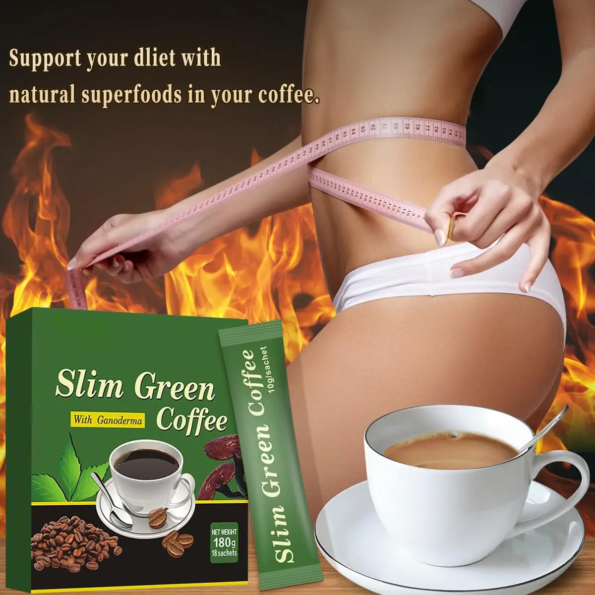 Weight Loss Pills Natural Green Coffee Bean Extract Powder 18 Pcs/Box