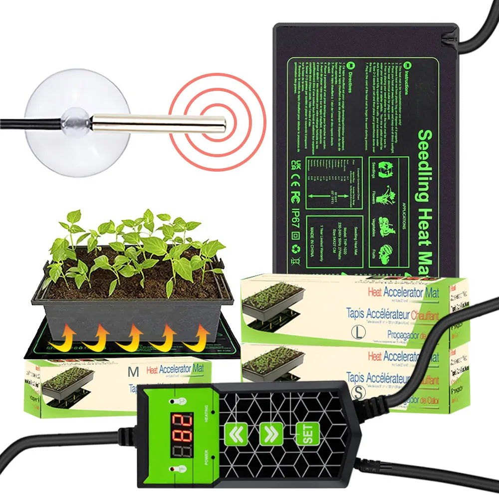 10x20.75" 27W Adjustable Thermostat Seedling Heated Mats for Plants Pepper Seed Germination Cultivate Warmth Pad Garden Tools