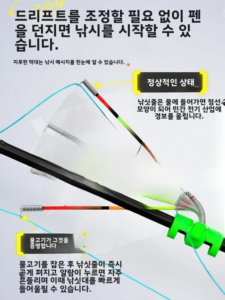 고감도 낚시 알람 래프트 로드 루어 캐스팅 로드 바람 파도 방지 알람 야외 캠핑 여행 장비