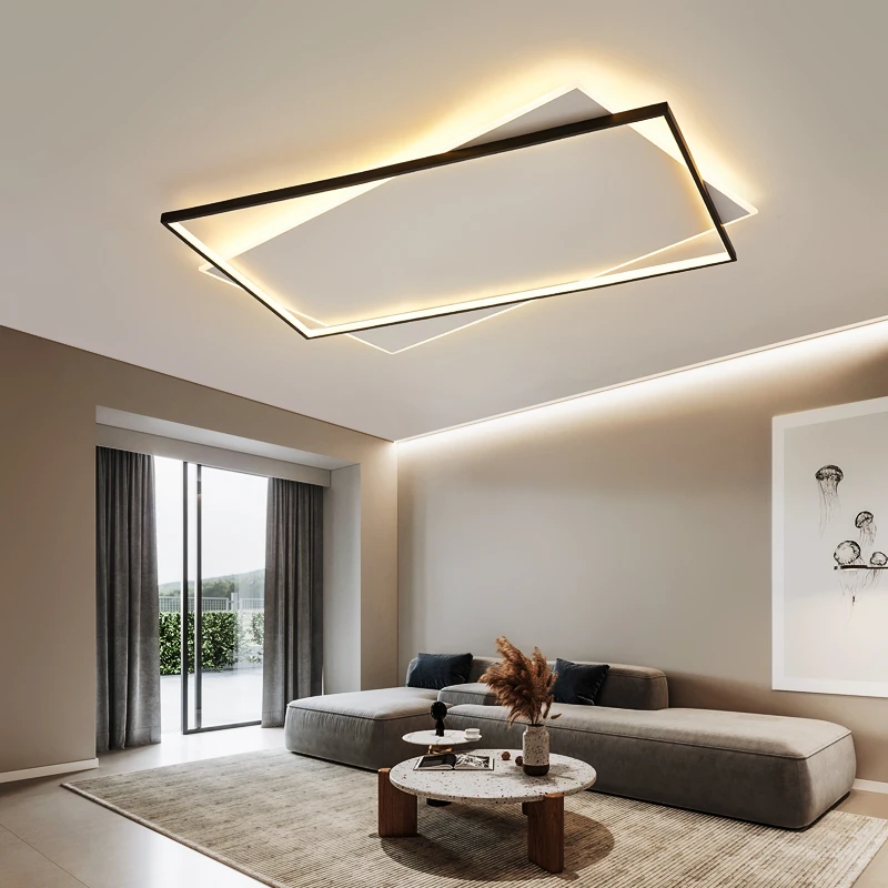 Moderne Minimalistische Dunne Plafondlamp Toepasselijk Led Vierkant Zwart Wit Plafond Lamp Woonkamer Slaapkamer Plafond Verlichting| | - AliExpress