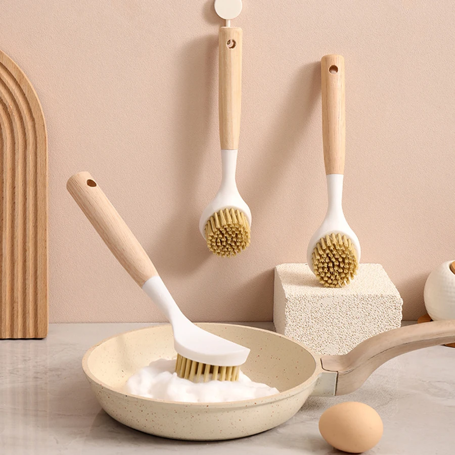 Long Handle Pan Pot Brush Dishwashing Pot Brushing Hanging Type Stove Cleaning Brush
