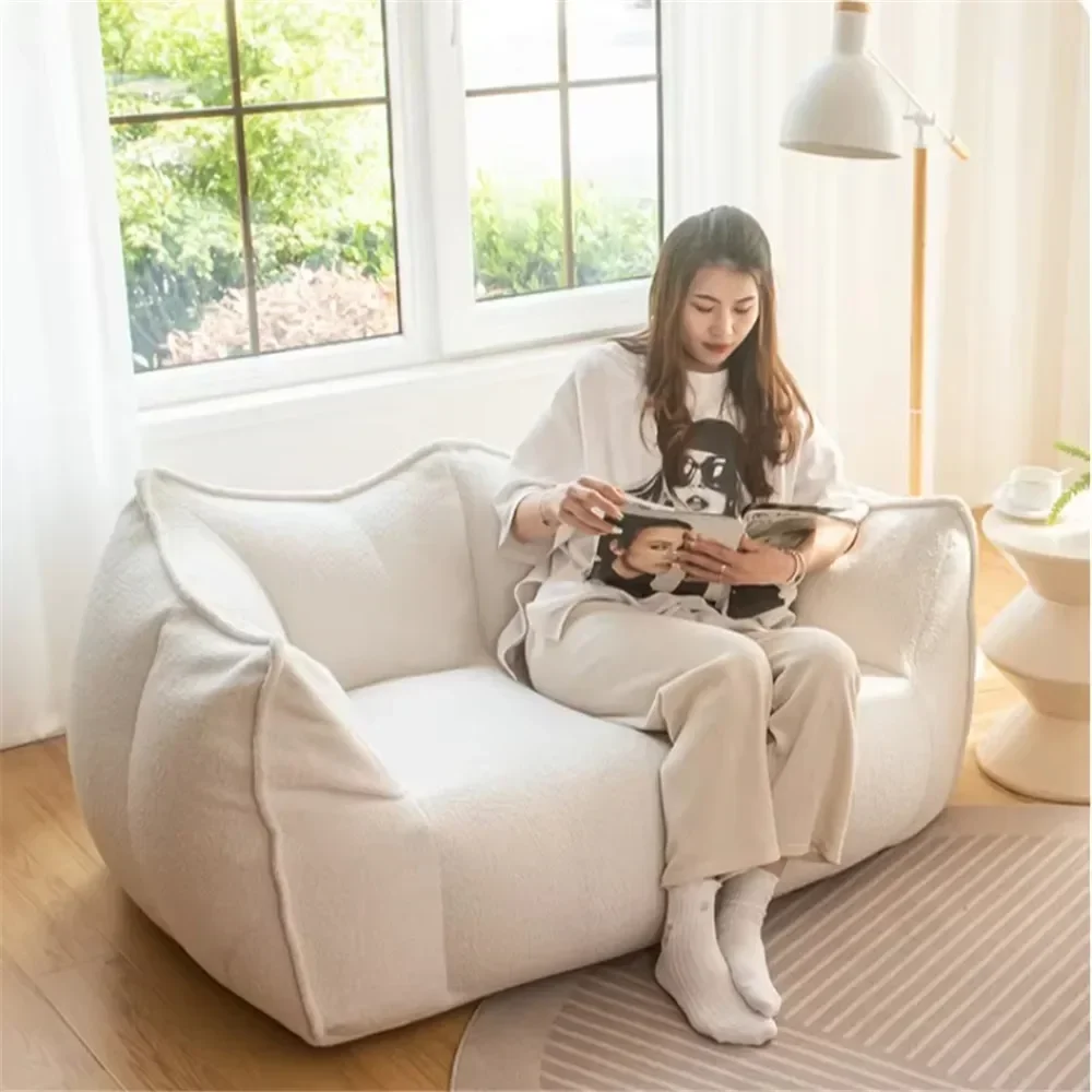 Double Lazy Person Sofa Bedroom Balcony Leisure Recliner Vacuum Compression Sofa Sponge Filling Removable Washable