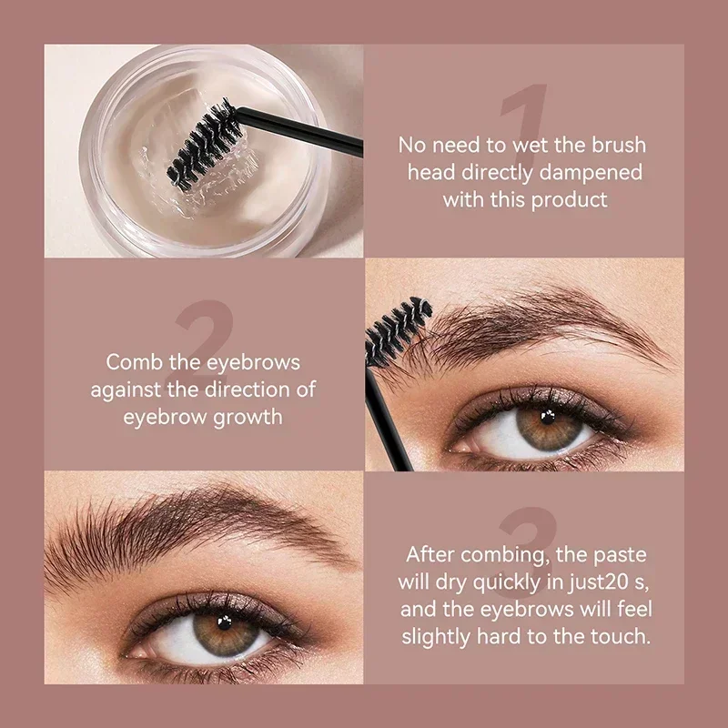 1pcs Waterproof 3D Eyebrow Styling Cream Quick-drying Makeup Eyebrow Sculpt Soap Natural Wild Brow Pomade Setting Gel Wax 4