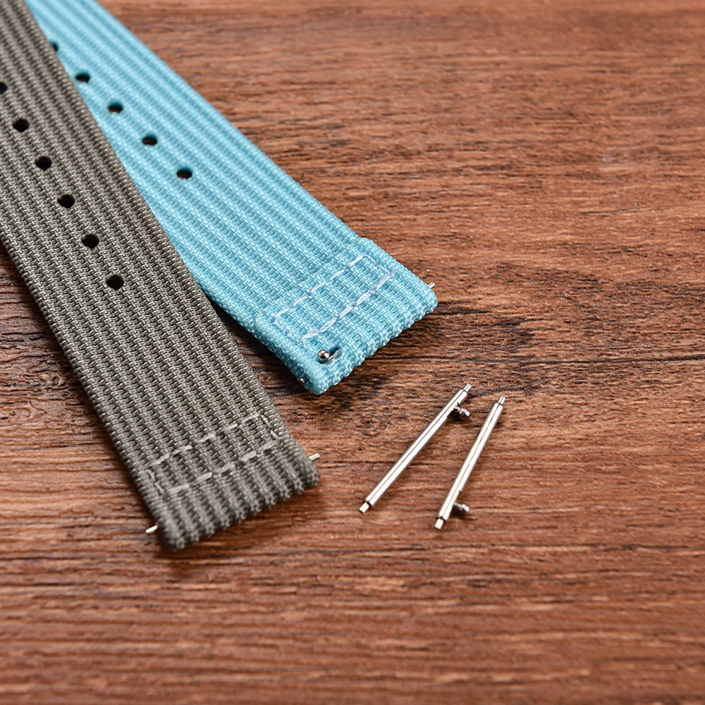 Two-Piece Ribbed Nylon Quick Release Watch Strap - Versatile Wristband Accessory