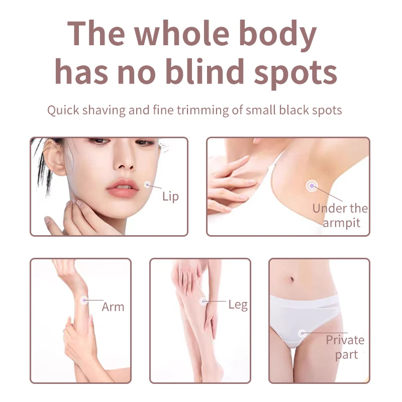 NEW CT14 Electric Shaver for Women Wet & Dry Hair Razors 2 in 1 Double Head Dual Bikini Hair Trimmer Detachable Head Shaver