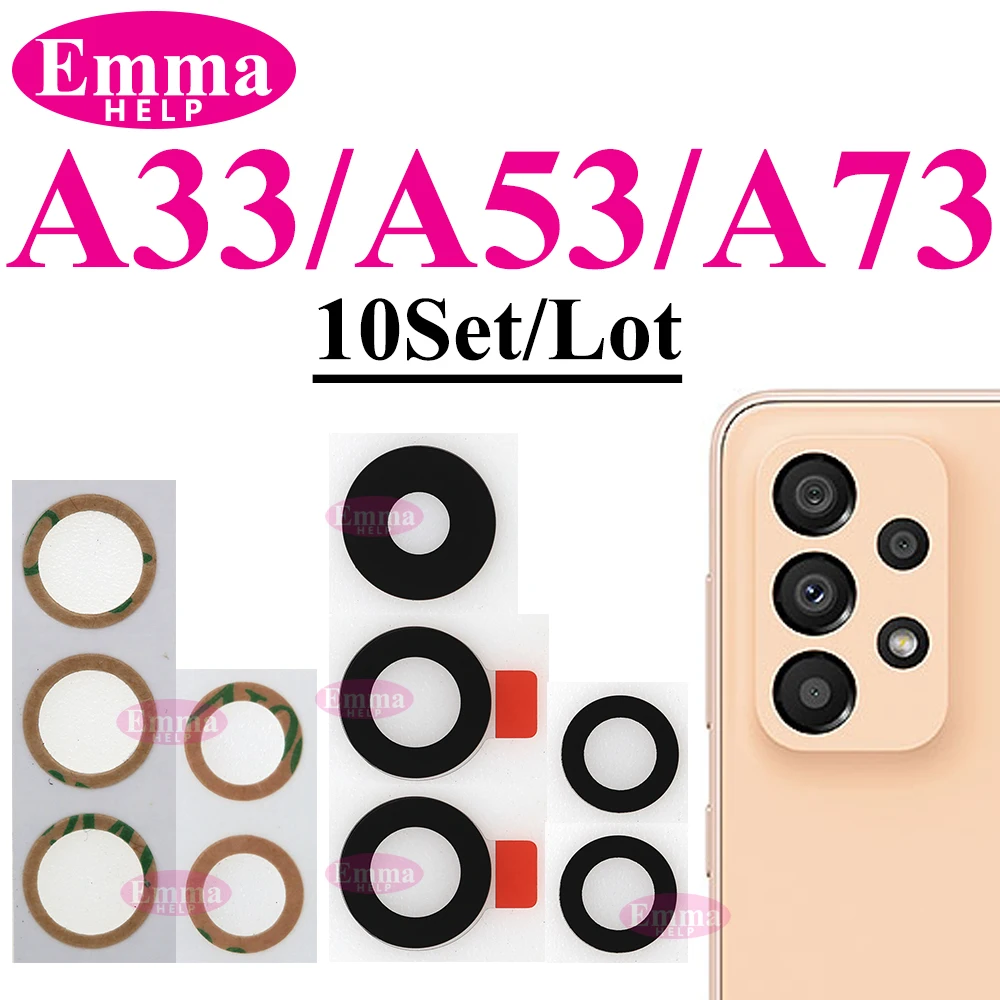 Premium Back Rear Camera Glass Lens Replacement with Adhesive - 10 Pack