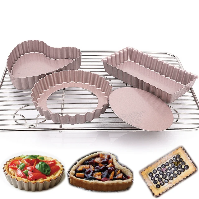 Ensemble De Mini Poêles À Tarte En Forme De Cœur, Moule À Quiche  Antiadhésif, Moule À Gâteau Astronomique Parfait, Boîtes À Tarte En Acier  Au Carbone, Cuisson, 4 Po, 6 Pièces 