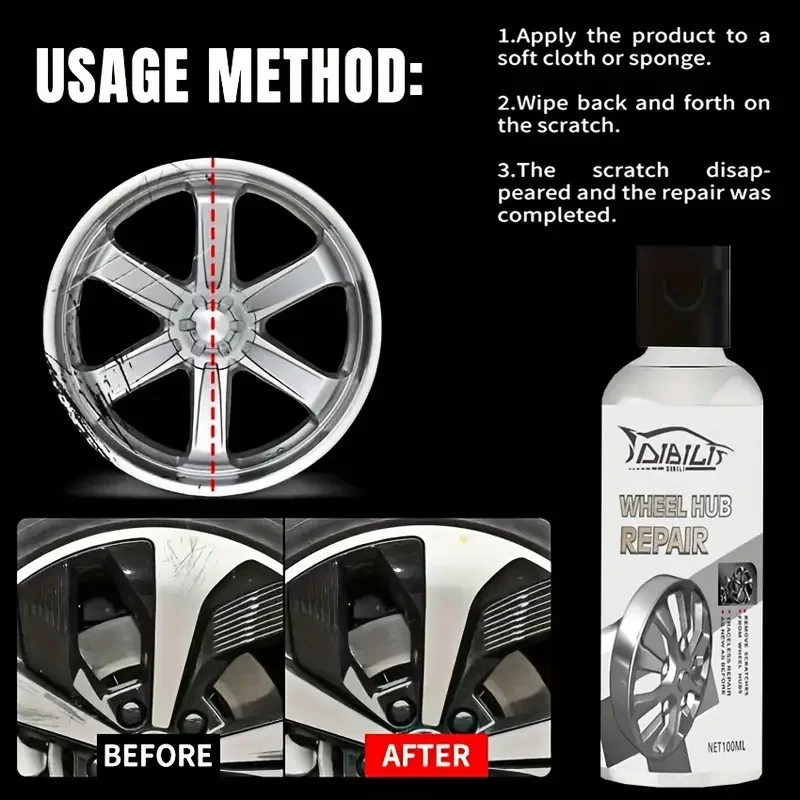 Alloy Wheel Rescue Gel 100ml-ThermalGuard Coating for Instant Scratch Repair & Brake Dust Defense on Chrome/Metal Rims