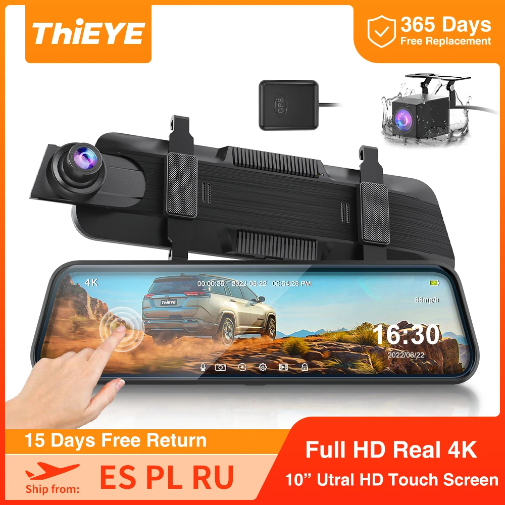 Thieye Carview 4 10inch Ips Touch Screen 4k Video Recorder Dash Camera
