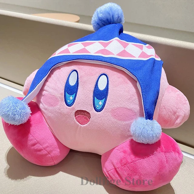 34CM Kirby Romantic Winter Series Star Plush Toys Game Kirby Headphone Model Wool Hat Stuffed Model Doll Toys for Children Gift