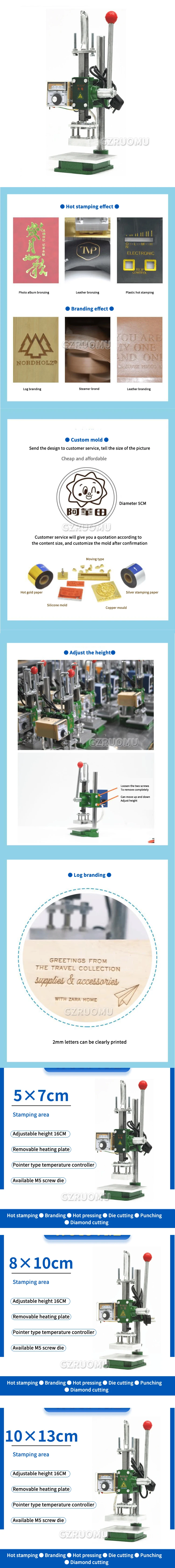 Portable Heat Press Foil Stamp Machine - Custom Logo Tool For Leather Paper Wood