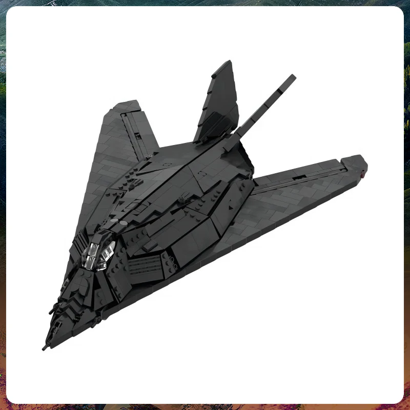 

Военная серия MOC строительный блок Nighthawk F-117 Stealth самолёт сборка кирпичи детская игрушка Рождественский пазл подарки 463 шт.