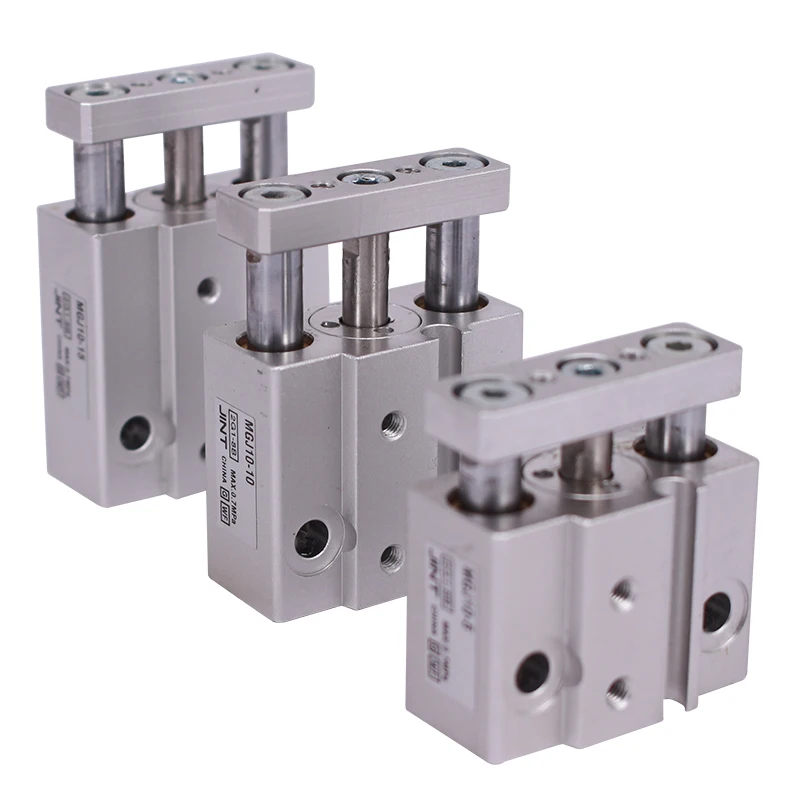 Cilindro Pneumático Pequeno de Três Eixos Micro Cilindro de Três Hastes com Haste Guia Mgj65 Mgj610 Mgj6-15 20 Mgj10-5 15 20 25