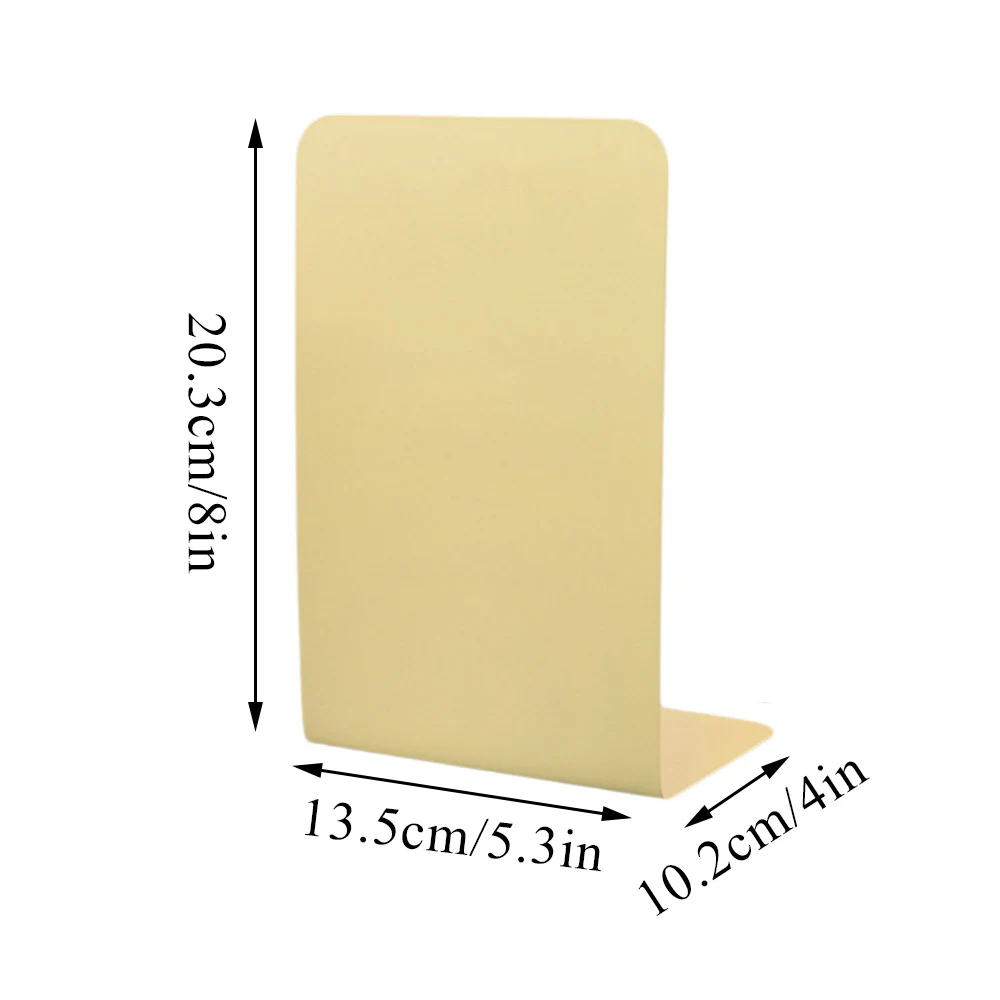 Book Organizer Book Holder Book Stand 2pcs Metal Bookend L-shaped for Book Storage