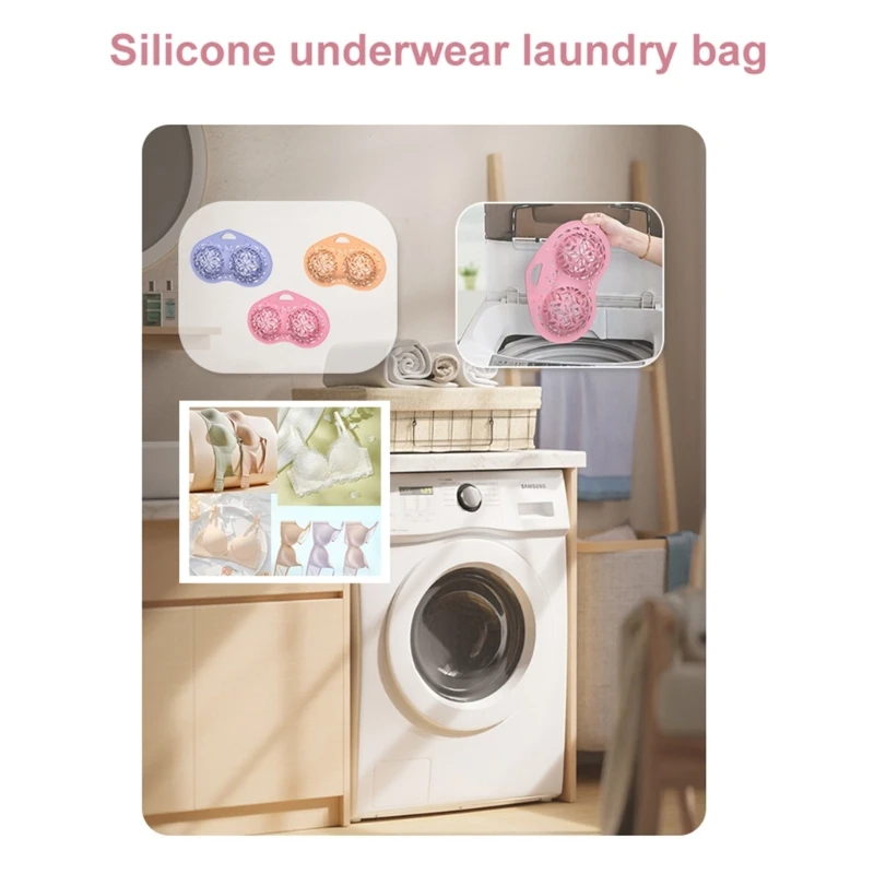 Bra Washing Bag Silicone Mesh Lingerie Bag Anti Deformation Washing Bag for Washing Delicates Bras Underwear Laundry Bag 3