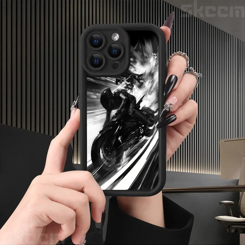 Stylish Black Biker Shockproof Silicone Phone Case