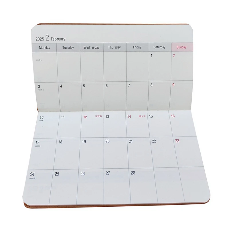 Leather Agenda Monthly Planner Notebook Portable A6 Diary Notepad Journal Office Accessories Mini Pocket Notepad schedule notebook notebook diary journal notebook diary small notebook undated notepad hardcover notebook