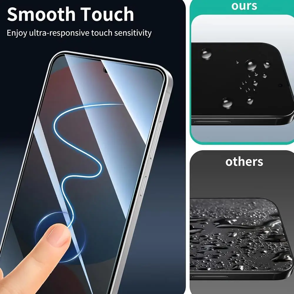 3 pezzi protezione privacy protezione schermo in vetro a copertura totale per Samsung Galaxy A56 A36 A16 A55 A35 A15 A54 A34 A14 pellicola protettiva - immagine 6
