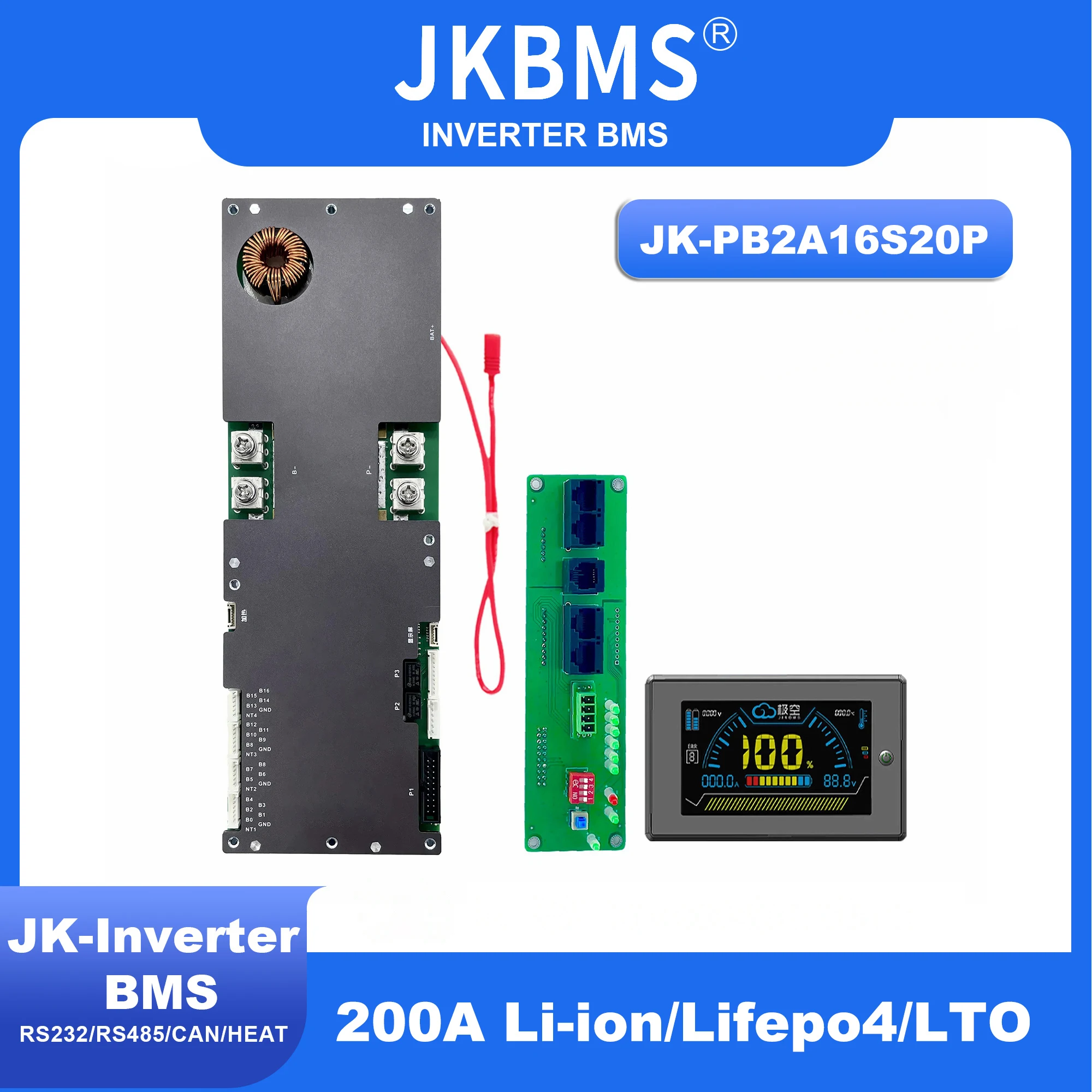JKBMS-PB2A16S20P-Inverter-Smart-BMS-8S-16S-24V-48V-200A-Family-Energy ...