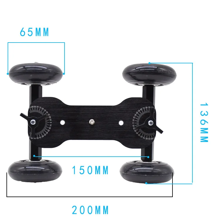 Rail Rolling Sliding Dolly Stabilizer Skater Slider for Camera Smartphone Photography Car with Smart Phone Clip and Ball Head