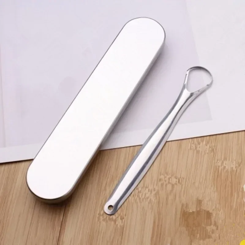 Scraper 1 Pcs Reusable Stainless Steel Useful Tongue Cleaner Fresh Breath Cleaning Coated Tongue Oral Hygiene Care Tools