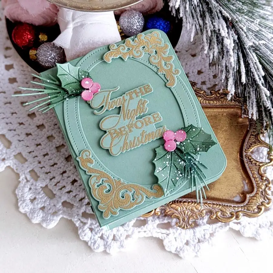 2025년 신제품 크리스마스 금속 커팅 다이 메리 모티프 다이 스탬프 해피 홀리데이 인사 카드 다이 DIY 스크랩북 엠보싱 몰드