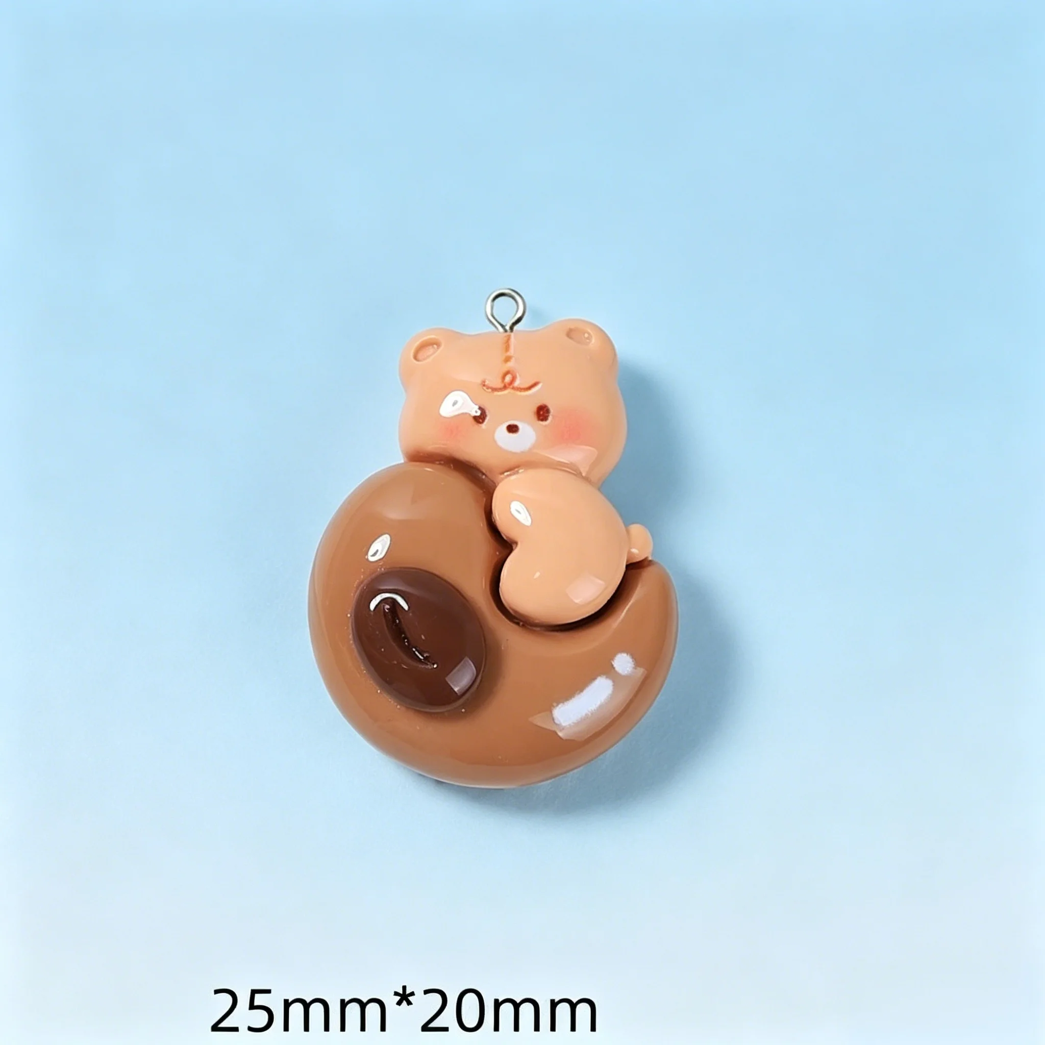 10개 빵곰 레진 참, DIY 쥬얼리 펜던트(귀걸이, 키체인용)