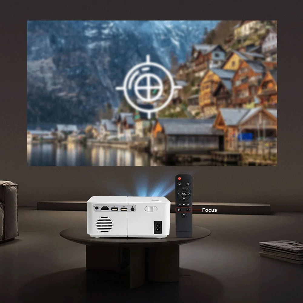풀 HD 4K 빔 프로젝터 HD300 미니 휴대용 450 ANSI 5G 와이파이 E-포커스 3D 홈시어터 침실용 LED 1080P 스마트 비디오 프로젝터
