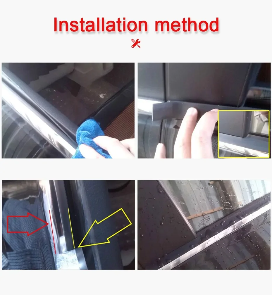 4m Car Outer Window Seal Strip Waterproof Rubber Weatherstrip For Front Rear