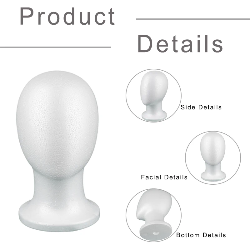 Male and Female Foam Manikin Heads for Wig Display: Styling, Hairstyle, Hats and Accessories - Suitable for Salons and Travel