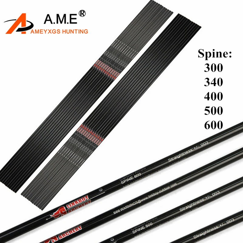 6/12Pcs 30" 32" Pure Carbon Arrows Shaft SP300/340/400/500/600 ID6.2mm
