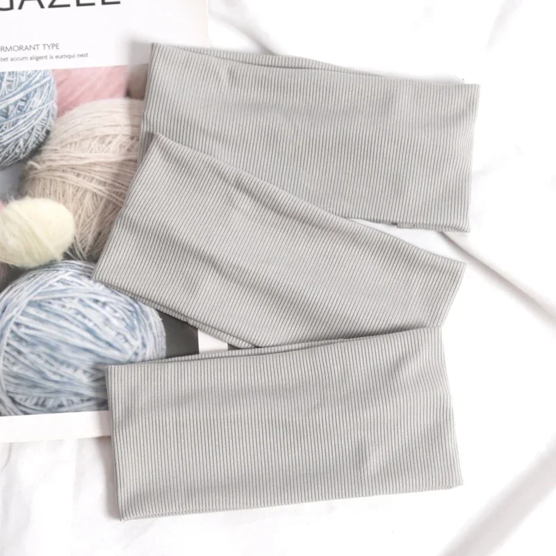 3Pcs Simple Elastic Fitness Yoga Hairbands for Women Men Solid Color Running Hair Bands Stretch Makeup Headbands Accessories