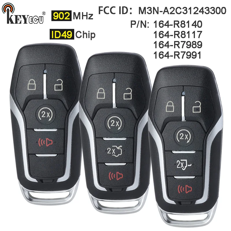KEYECU-902MHz-ID49-Chip-M3N-A2C31243300-Smart-Remote-Key-Fob-per-Ford-Fusion-Explore-Edge-F.jpg Keyforkess 902MHz ID49 Chip M3N-A2C31243300 Smart Remote Key Fob per Ford Fusion Explore Edge F-Series Mustang per Lincoln MKC MKX - KEYECU 902MHz ID49 Chip M3N A2C31243300 Smart Remote Key Fob per Ford Fusion Explore Edge F