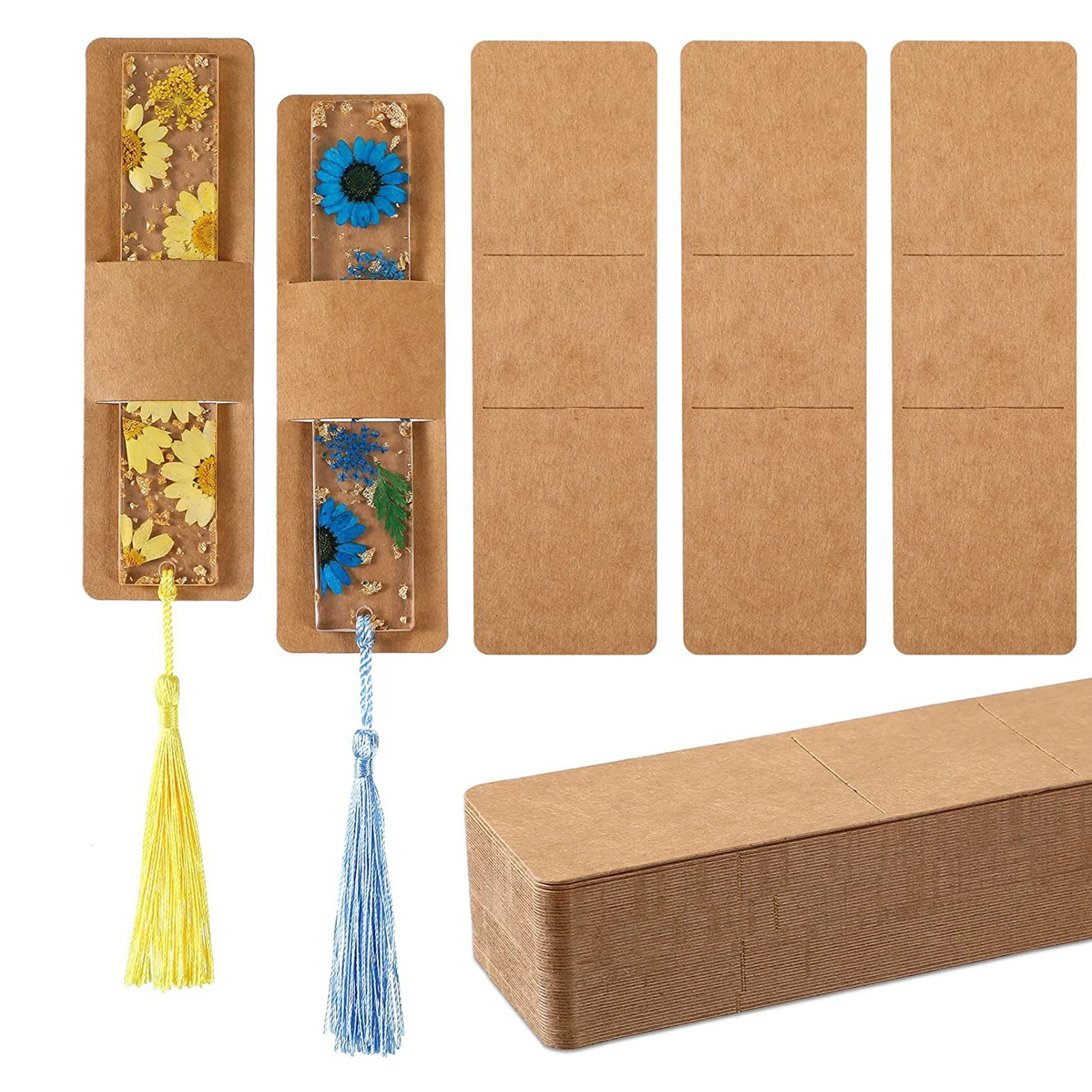 Bookmark Holder 50pcs Bookmark Sleeves Display Labels Organizer Crafts Kraft Bookmark Holder Reading Book Markers for Packaging Supplies Decor