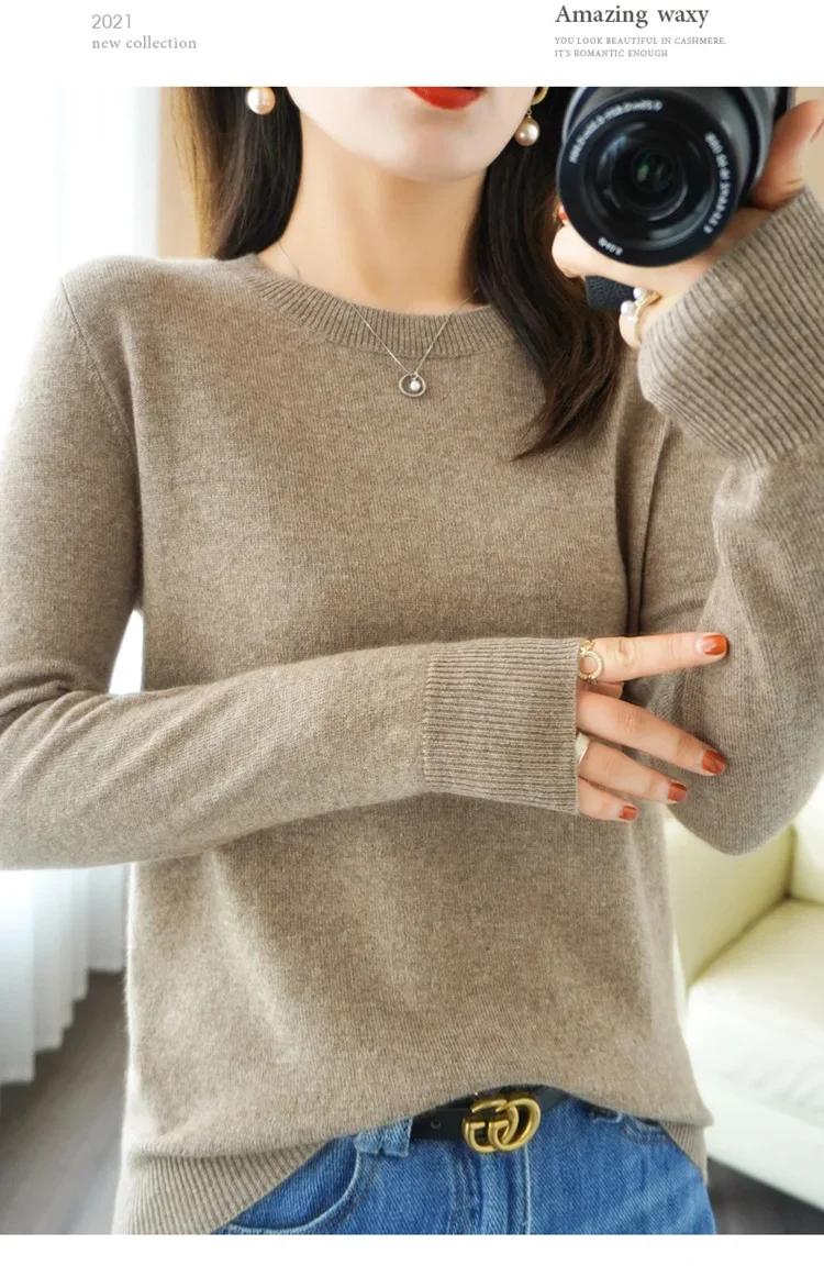 Gemütlicher Strickpullover mit Rundhalsausschnitt