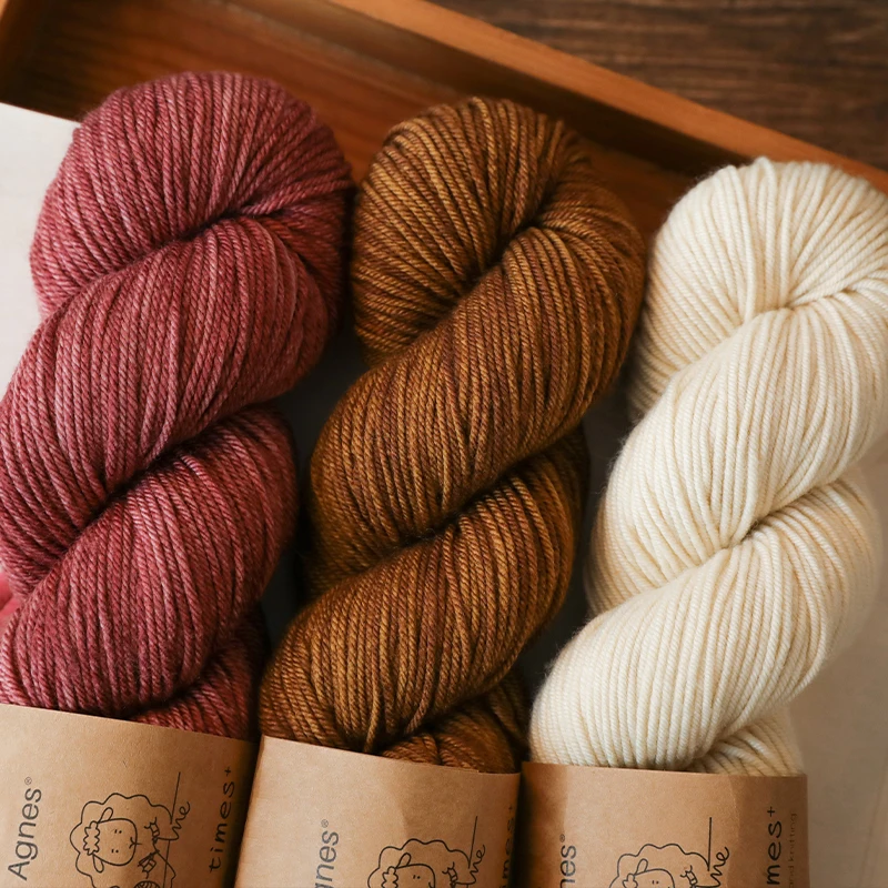 Merino Wool Yarn Crochet Knitting Soft Hand Dyed Hat DK Woven DIY Rainbow Baby Thread 100g / Skein 5