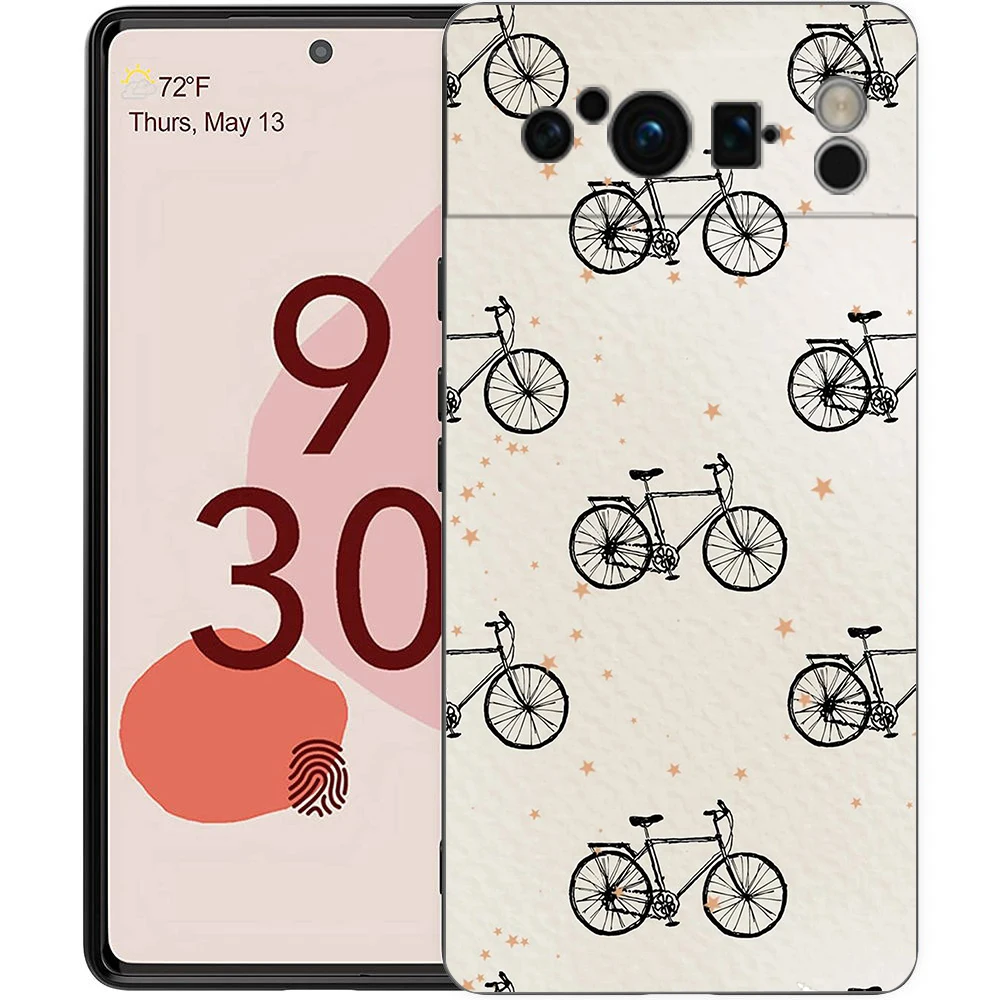 Mountain Bike Cycling Art Shockproof Phone Case - Soft TPU Black Cover