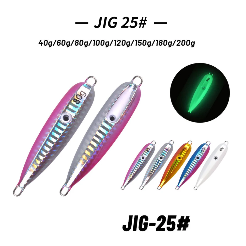 MASCOTTE Inchiku Fishing Lure 40g 60g 80g 100g 120g 150g 180g 200g MarlinLure Luminous Metal Jig Head Lures With Squid Hook