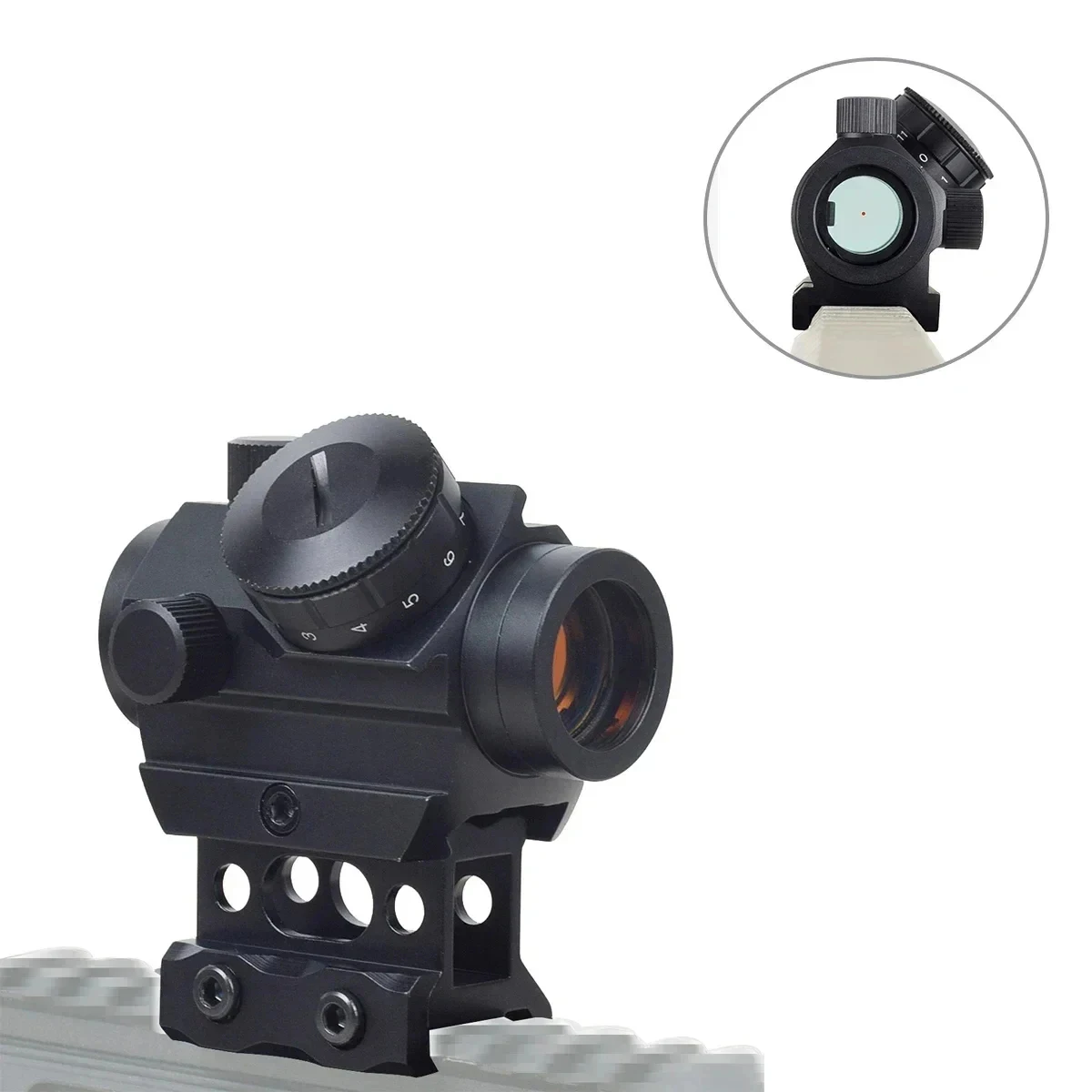 Tactical 1x20 2MOA Red Dot Sight Scope Holographic Reflex With 1 inch Riser Mount 20mm Rail For Airsoft Hunting Gun Accessories